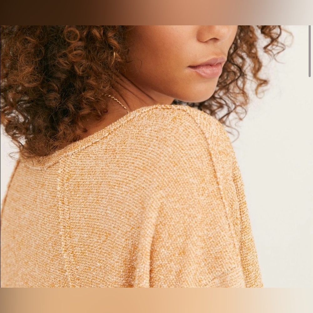 Free People Franny Pullover Honey Ginger size small (oversized) EUC - Picture 3 of 10